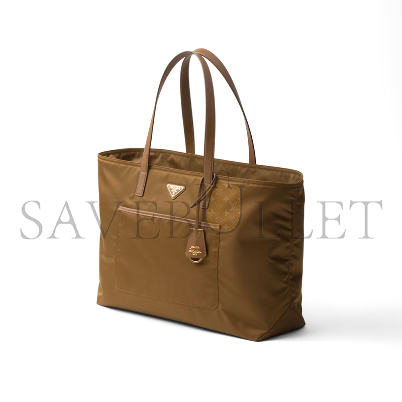 Pra*a re-edition 1978 large re-nylon and saffiano leather tote bag 1bg527 01 (43*31*15cm)